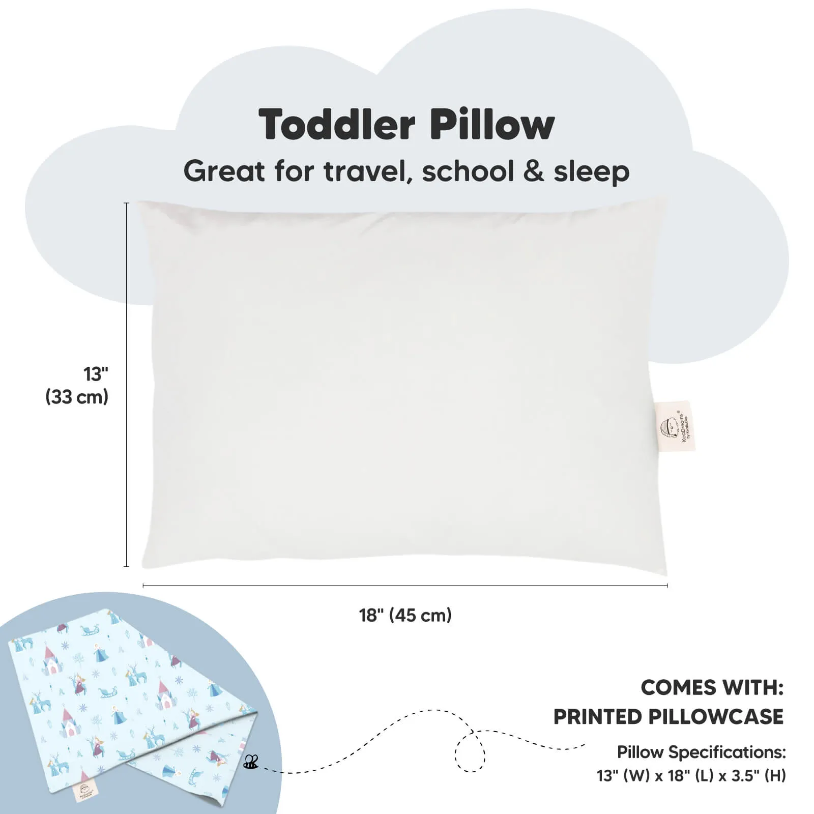 Toddler Pillow with Pillowcase (Enchanted Frost)