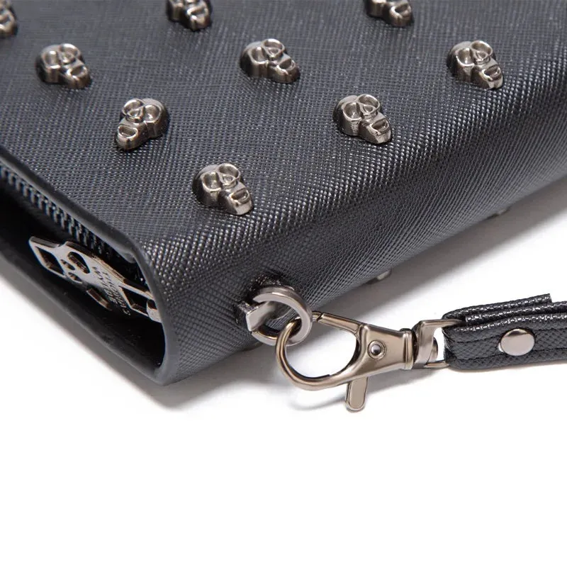 Trendy Black Skull Head Wrist Wallet