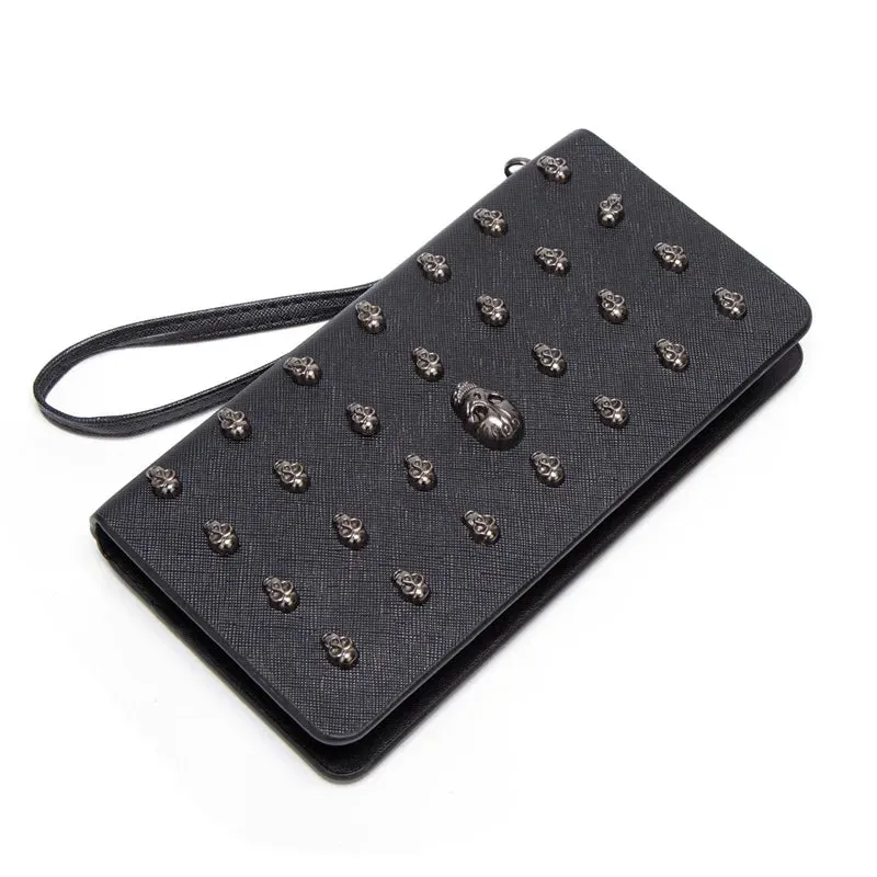 Trendy Black Skull Head Wrist Wallet