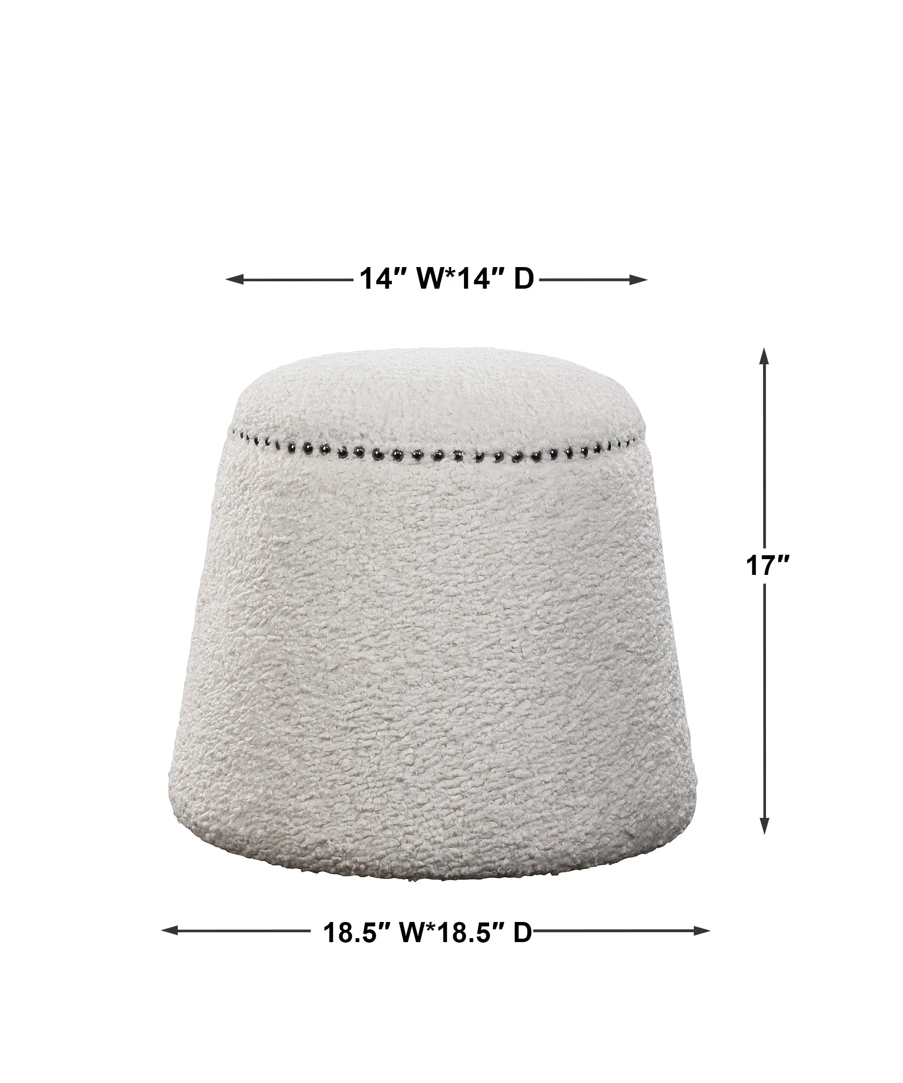 Uttermost Gumdrop White Ottoman