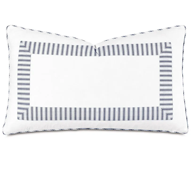 Vintage Beach Navy Ticking Stripe Luxury Coastal Bedding