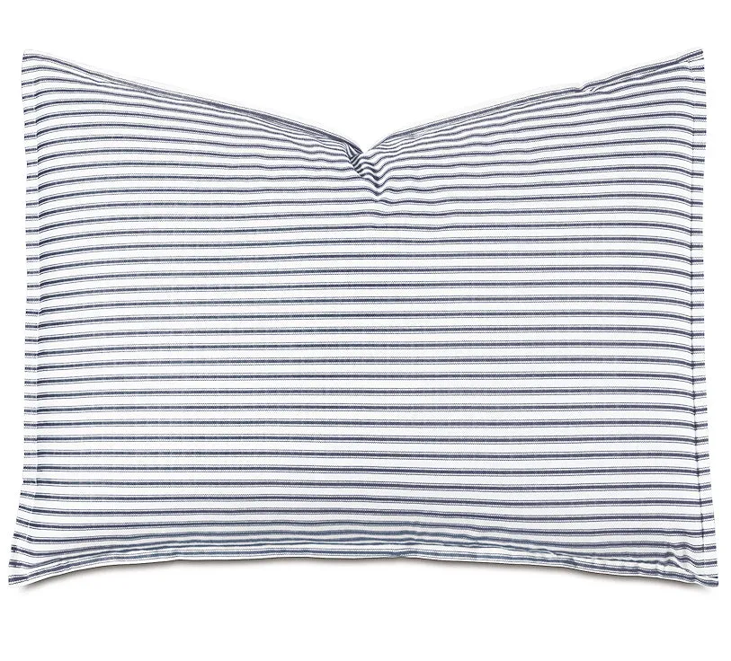 Vintage Beach Navy Ticking Stripe Luxury Coastal Bedding