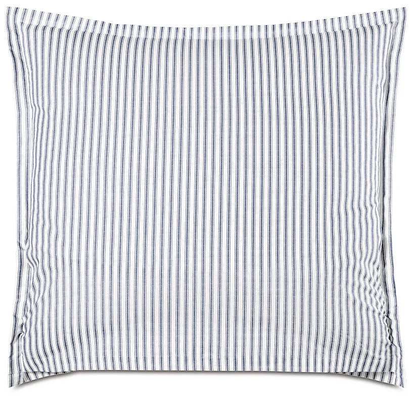 Vintage Beach Navy Ticking Stripe Luxury Coastal Bedding