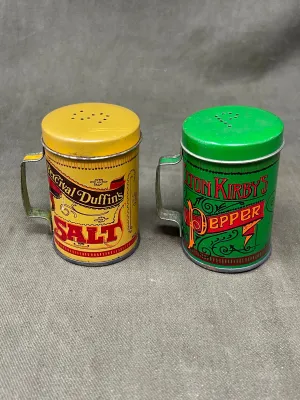 Vintage Percival Duffins Salt & Pepper Tins