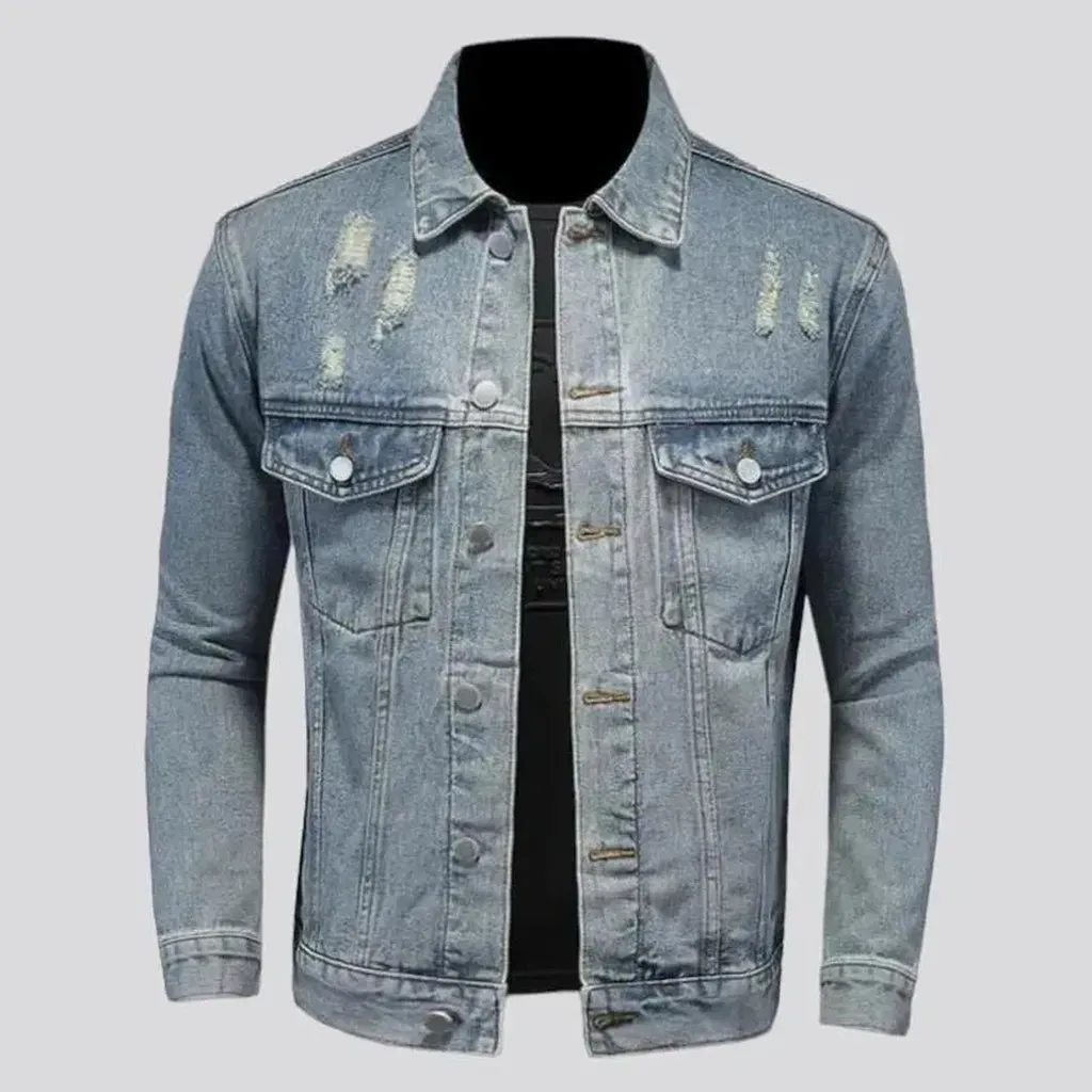 Vintage slim men's denim jacket