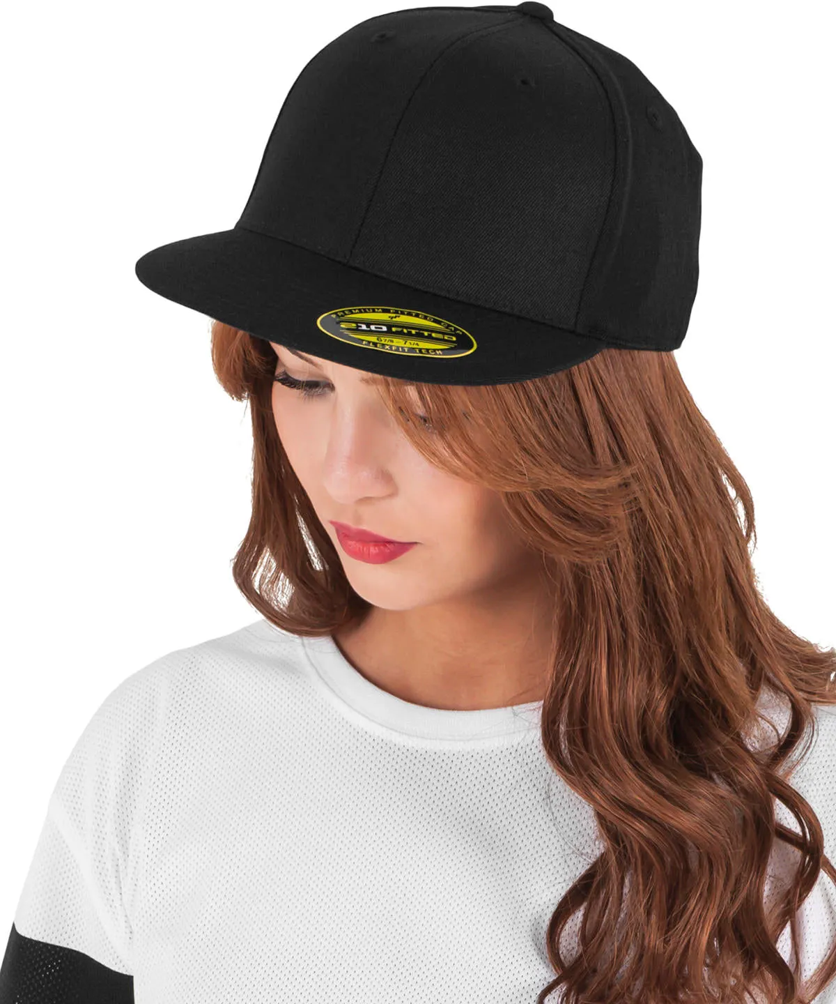 White - Premium 210 fitted cap (6210)