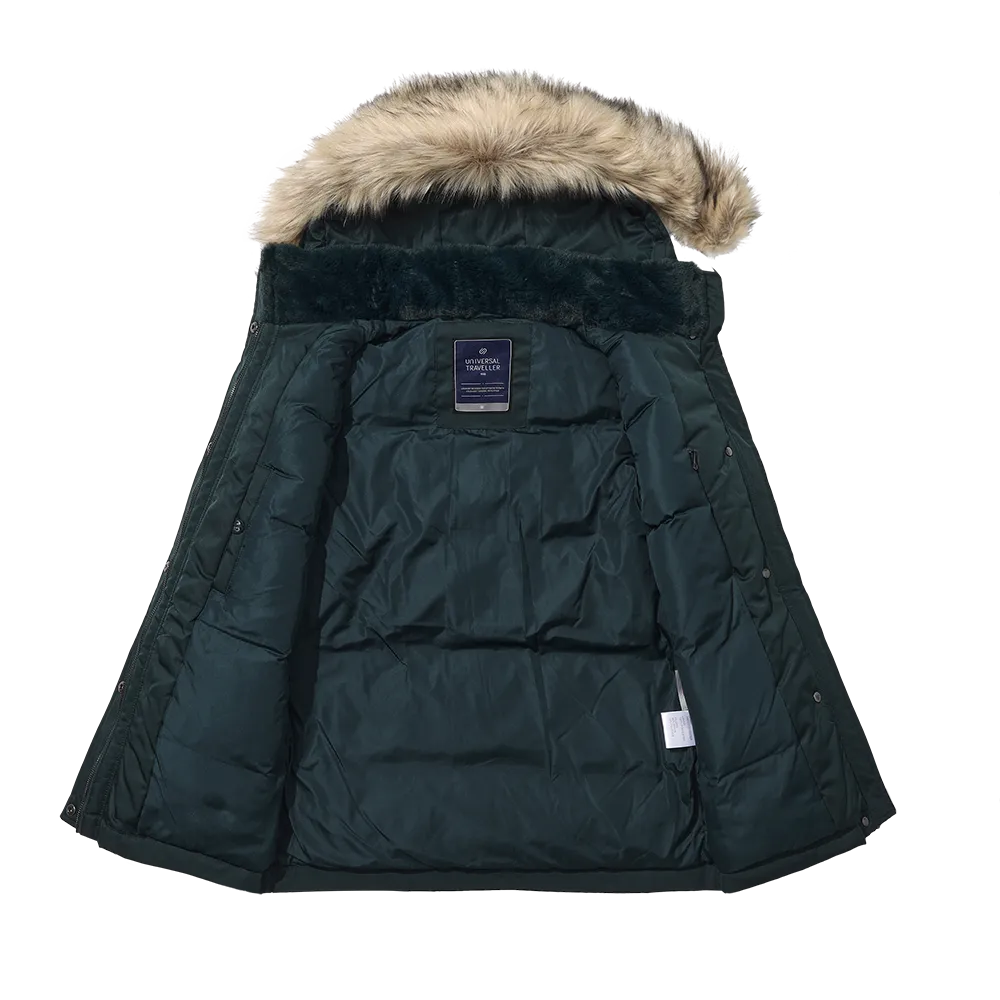 Women's Luxurious Faux Fur Hood Down Jacket